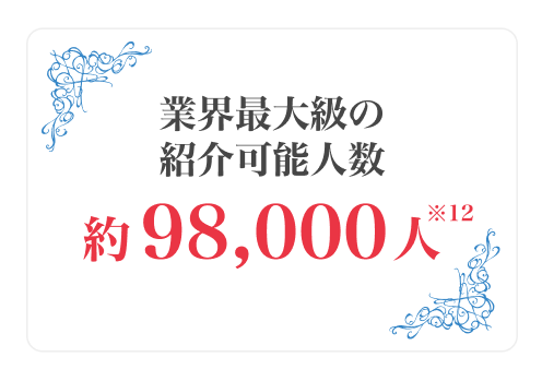 業界最大級の紹介可能人数。約98,000人